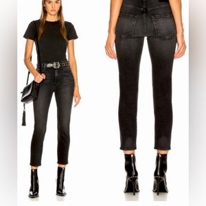 AMO REVOLVE $290 Black Wash Twist Zip Skinny Jeans EUC!